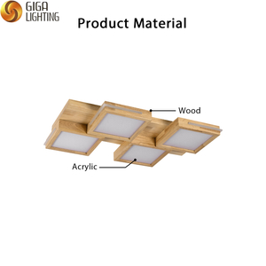 ضوء السقف الخشبي LED المربع المزخرف المعاصر